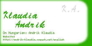 klaudia andrik business card